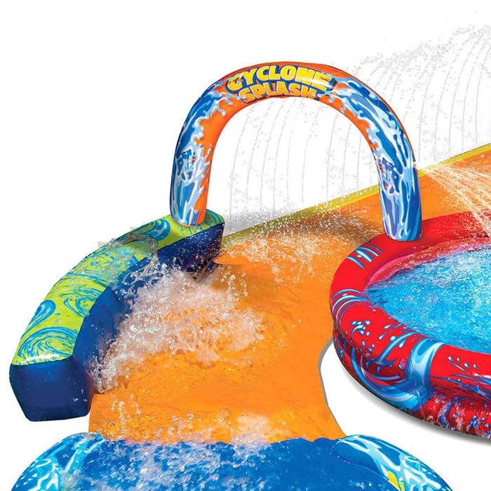 Banzai Cyclone Splash Park Inflatable with Sprinkling Slide and Water Aqua Pool & Reviews Wayfair